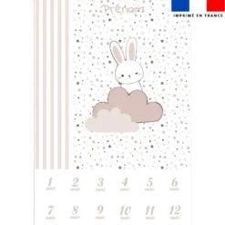 Coupon couverture mensuelle bébé personnalisée - Lapin rêveur