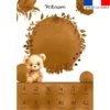 Coupon couverture mensuelle bébé personnalisée - Ourson aquarelle