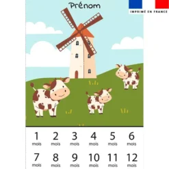 Coupon couverture mensuelle bébé personnalisée - Animaux de la ferme
