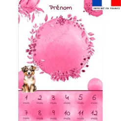 Coupon couverture mensuelle bébé personnalisée - Chien aquarelle
