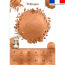 Coupon couverture mensuelle bébé personnalisée - Loutre aquarelle