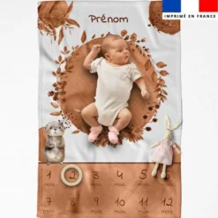Coupon couverture mensuelle bébé personnalisée - Loutre aquarelle