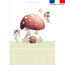 Coupon couverture mensuelle bébé personnalisée - Fées et maisonnette