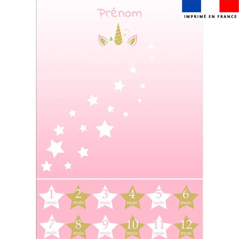 Coupon couverture mensuelle bébé personnalisée - Licorne
