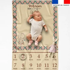 Coupon couverture mensuelle bébé personnalisée - Boho