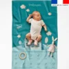 Coupon couverture mensuelle bébé personnalisée - Montgolfière aquarelle