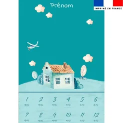 Coupon couverture mensuelle bébé personnalisée - Montgolfière aquarelle