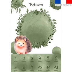 Coupon couverture mensuelle bébé personnalisée - Choupisson aquarelle