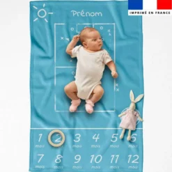 Coupon couverture mensuelle bébé personnalisée - Football