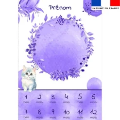 Coupon couverture mensuelle bébé personnalisée - Chat aquarelle
