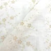 Coupon de 3m double gaze écrue brodée petites fleurs