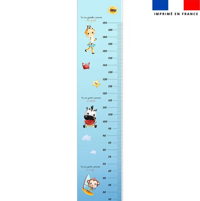Coupon imprimé pour toise motif animaux d'été