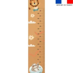 Coupon imprimé pour toise motif animaux à la plage