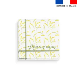 Coupon imprimé serviette de table motif mimosa jaune mamie d'amour