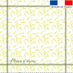Coupon imprimé serviette de table motif mimosa jaune mamie d'amour