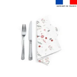 Coupon imprimé serviette de table motif sweet home blanc