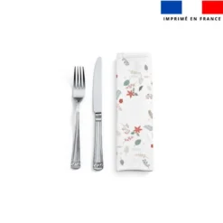 Coupon imprimé serviette de table motif sweet home blanc
