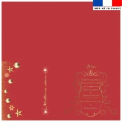 Coupon imprimé serviette de table motif menu rouge