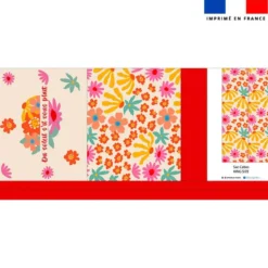 coupon - Kit couture sac cabas motif printemps - Tissu imperméable 300gr/m² - King (grand)