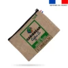 coupon - Kit pochette marron motif café effet jute - Simili cuir 550 gr/m² -
