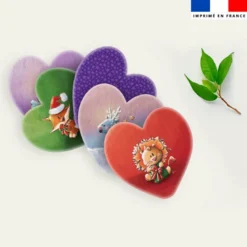 Coupon lingettes lavables coeurs motif animaux de noel - Création Stillistic
