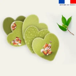 Coupon lingettes lavables coeurs motif bébé renard - Création Stillistic
