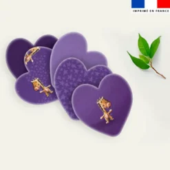 Coupon lingettes lavables coeurs motif bébé girafe - Création Stillistic