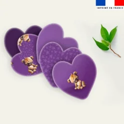 Coupon lingettes lavables coeurs motif bébé hyène - Création Stillistic