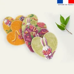 Coupon lingettes lavables coeurs motif lapin printanier - Création Stillistic