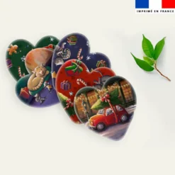 Coupon lingettes lavables coeurs motif souris de noel - Création Stillistic