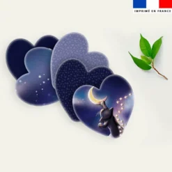 Coupon lingettes lavables coeurs motif chat sirius - Création Stillistic