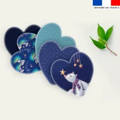Coupon lingettes lavables coeurs motif ours polaire - Création Stillistic