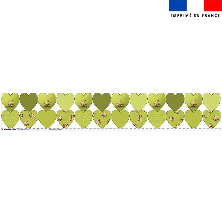 Coupon lingettes lavables coeurs motif bébé singe - Création Stillistic