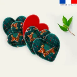 Coupon lingettes lavables coeurs motif Teckels de Noël - Création Stillistic