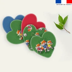Coupon lingettes lavables coeurs motif renard foot - Création Stillistic