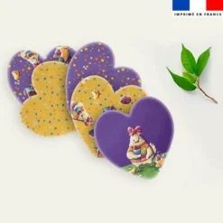 Coupon lingettes lavables coeurs motif poule et oeufs de Pâques - Création Stillistic