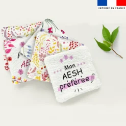 Coupon lingettes lavables + essuie-main motif AESH flowers
