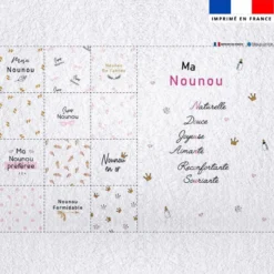 Coupon lingettes lavables+ essuie-main motif nounou rose et or
