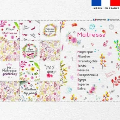 Coupon lingettes lavables + essuie-main motif maîtresse flowers