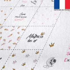 Coupon lingettes lavables + essuie-main motif maîtresse rose et or