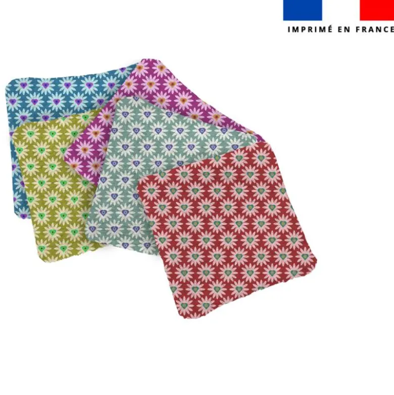 Coupon lingettes lavables motif pâquerette - Création Lili Bambou Design