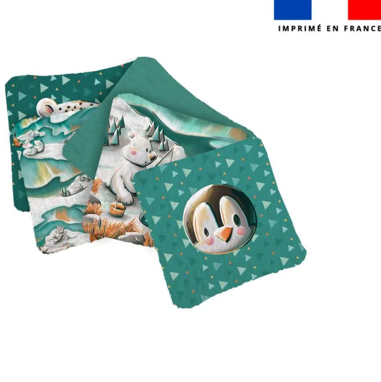 Coupon lingettes lavables motif animaux du froid - Création Stillistic