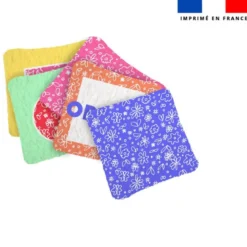 Coupon lingettes lavables motif couleurs et fleurs - Création Lili Bambou Design