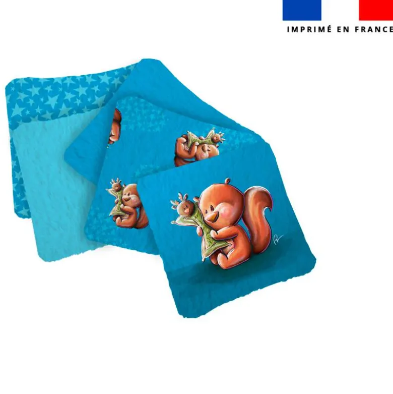 Coupon lingettes lavables motif bébé écureuil - Création Stillistic