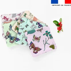 Coupon lingettes lavables motif papillons d'automne clair - Création Lili Bambou Design