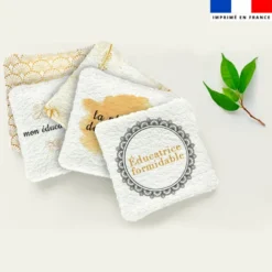 Coupon lingettes lavables motif éducatrice gold