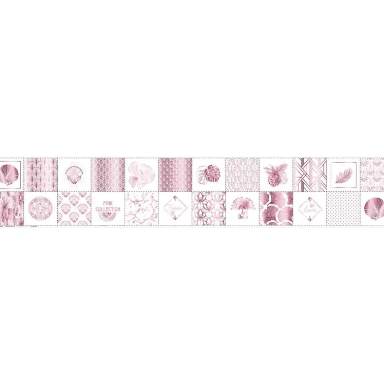 Coupon lingettes lavables motif art déco pink