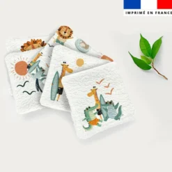Coupon lingettes lavables motif animaux à la plage