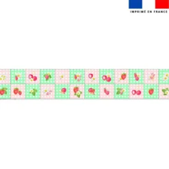 Coupon lingettes lavables motif fruits rouges vichy - Création Lili Bambou Design