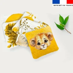 Coupon lingettes lavables motif lionceau aquarelle